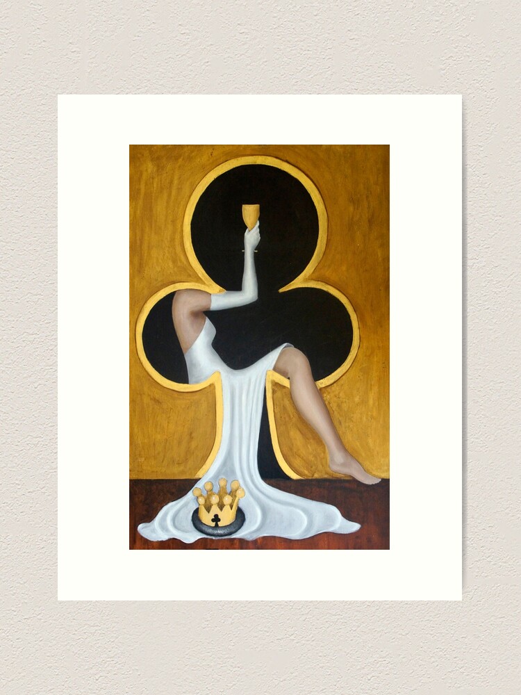 Thumbnail 2 of 3, Art Print, Queen of Clubs 2 - Oil on canvas by Adelaide Artist Avril Thomas designed and sold by AvrilThomasart.