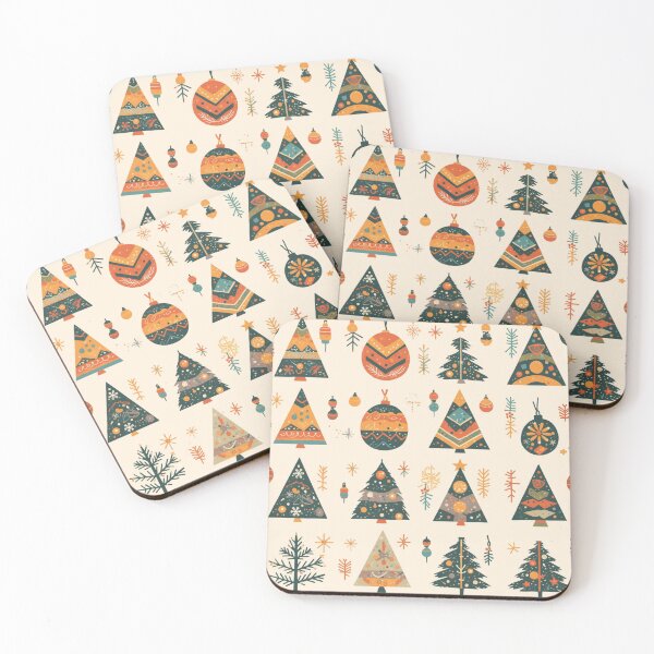 Item preview, Christmas trees and ornaments, Pines and spruces forest - Christmas trees decorations pattern designed and sold by mind-coloring.
