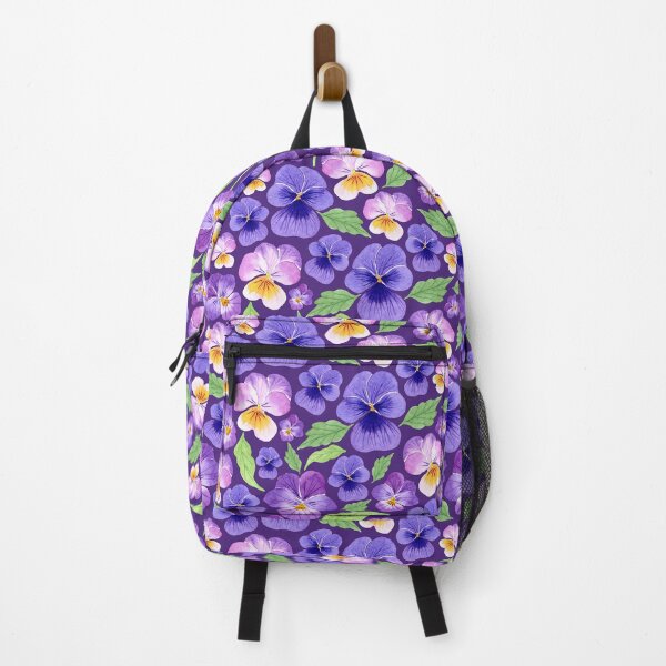 Item preview, Watercolor Pansies Pattern Cool Tones (Purple Background) designed and sold by andrebalest.art.