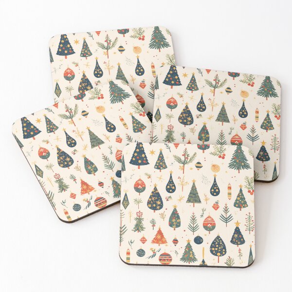 Item preview, Christmas trees and ornaments, Pines and spruces forest - Christmas trees decorations pattern designed and sold by mind-coloring.