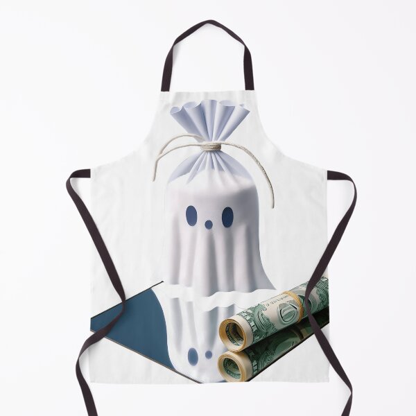 Item preview, Funny Halloween Drug Baggie Ghost with rolled Straw and Glass Mirror, Trick or Treating designed and sold by SomniferumWars.