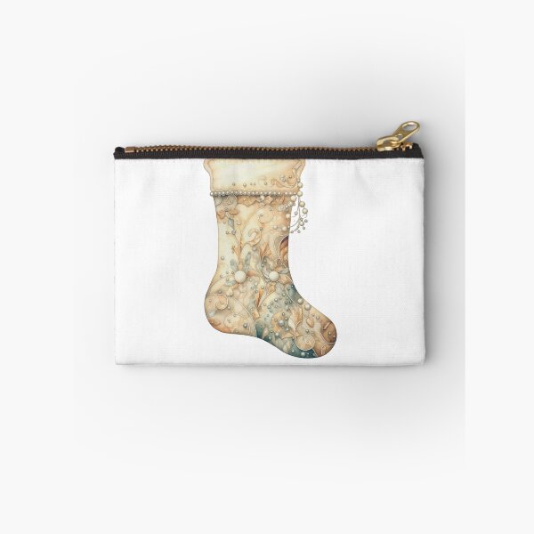 Item preview, Elegant Christmas Stocking with Pearl Detailing - Holiday Art designed and sold by sirenandscript.