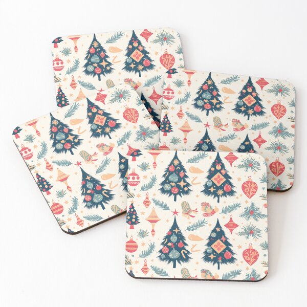 Item preview, Christmas trees and ornaments, Pines and spruces forest - Christmas trees decorations pattern designed and sold by mind-coloring.
