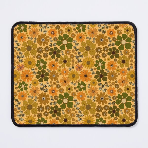 Item preview, Hippie Gold Flower Power Retro Pattern designed and sold by retrobliss70s.