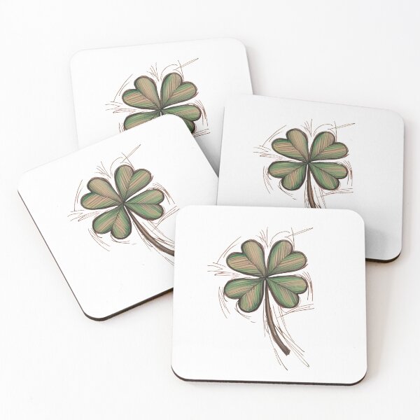 Item preview, A drawing of a green leaf with four hearts on it designed and sold by PWDigitalArt.