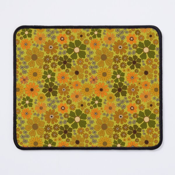 Item preview, Hippie Green Flower Power Retro Pattern designed and sold by retrobliss70s.