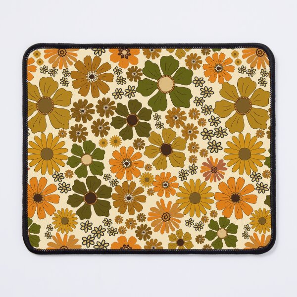 Item preview, Hippie Autumn Big Flower Power Retro Pattern designed and sold by retrobliss70s.