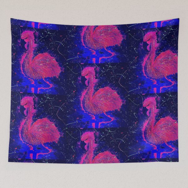 Item preview, FLAMMING HOT Pink flamingo night version designed and sold by PGKINART.