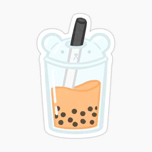 Vista previa del artículo con la obra «Taza de té con leche y forma de osito Boba - Té tailandés», diseñado y vendido por Martie Mart.