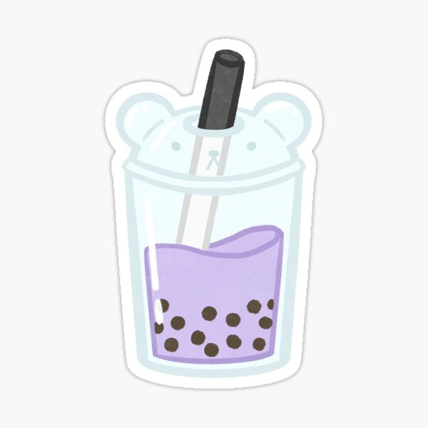 Vista previa del artículo con la obra «Taza de té con leche y forma de osito Boba: té con leche de taro», diseñado y vendido por Martie Mart.