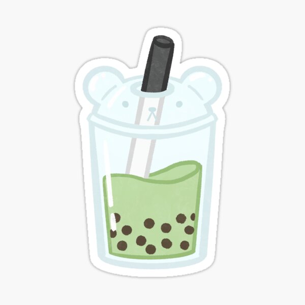 Vista previa del artículo con la obra «Taza de té con leche Boba Bear - Té con leche Matcha», diseñado y vendido por Martie Mart.