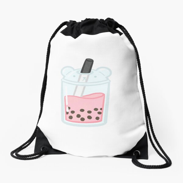 Vista previa del artículo con la obra «Taza de té con leche Boba Bear - Té con leche de fresa», diseñado y vendido por Martie Mart.