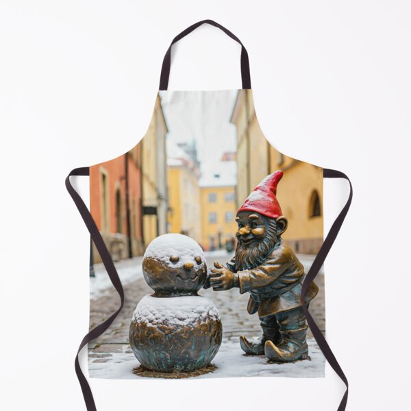 Item preview, Thinking of Wroclaw - Gnome Making a Snowman designed and sold by Purrfecta.