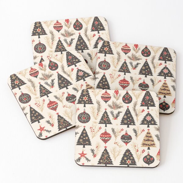 Item preview, Christmas trees and ornaments, Pines and spruces forest - Christmas trees decorations pattern designed and sold by mind-coloring.