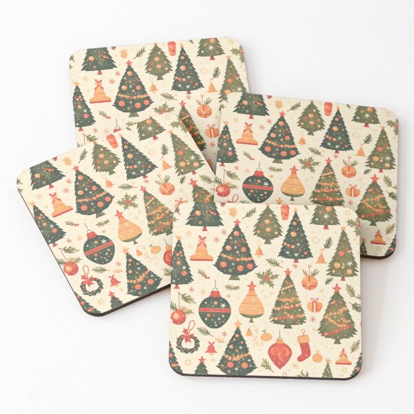 Item preview, Christmas trees and ornaments, Pines and spruces forest - Christmas trees decorations pattern designed and sold by mind-coloring.