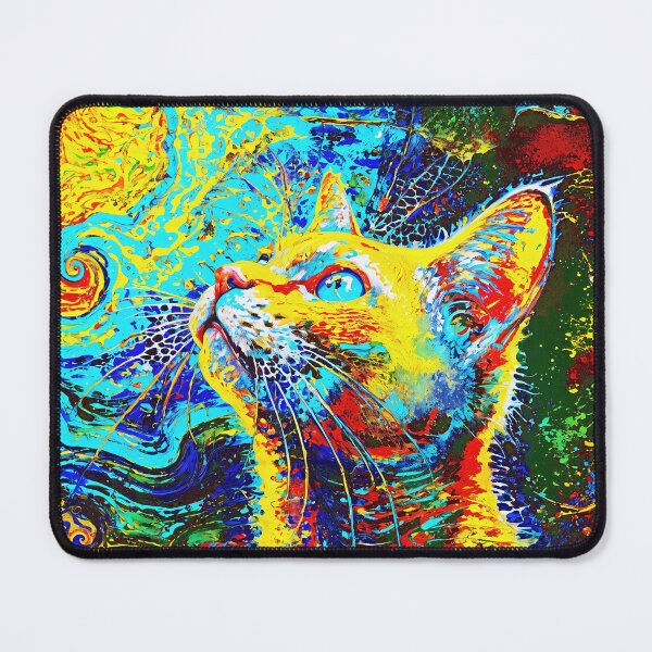 Item preview, Mystical Feline in Vivid Abstract Swirls designed and sold by blackhalt.