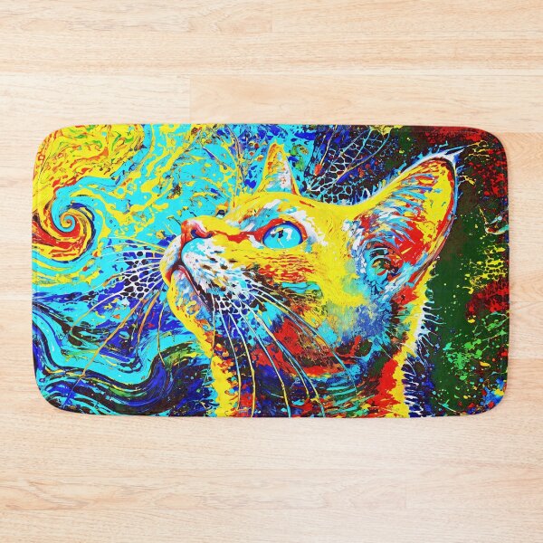 Item preview, Mystical Feline in Vivid Abstract Swirls designed and sold by blackhalt.