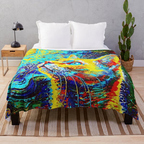 Item preview, Mystical Feline in Vivid Abstract Swirls designed and sold by blackhalt.