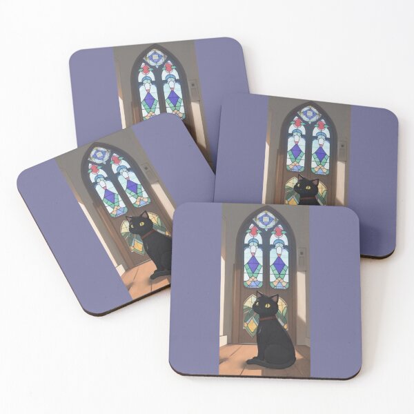 Item preview, Black cat near glass window pane designed and sold by KnightsStorm.