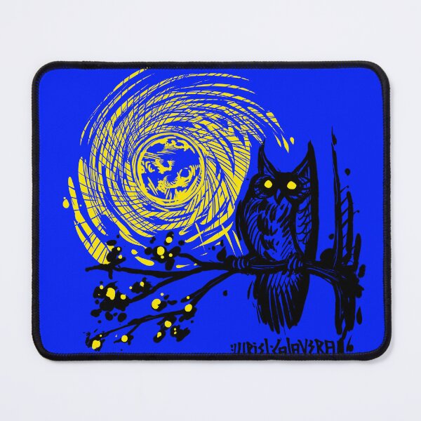 Item preview, owl and the moon designed and sold by UrielCalavera.