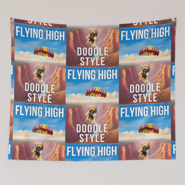 Item preview, Flying High Doodle Style: Goldendoodle Skydiving Over the Grand Canyon designed and sold by Fredster1966.
