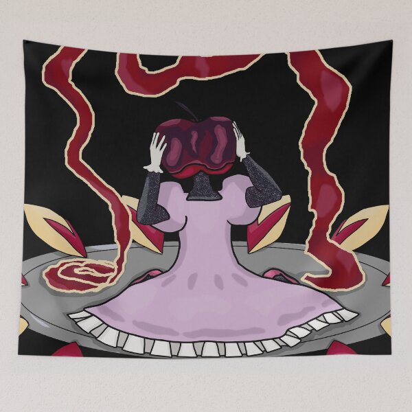 Item preview, Apple Headed Woman Surrounded By Cut Apples Print designed and sold by SunflowerEyeArt.