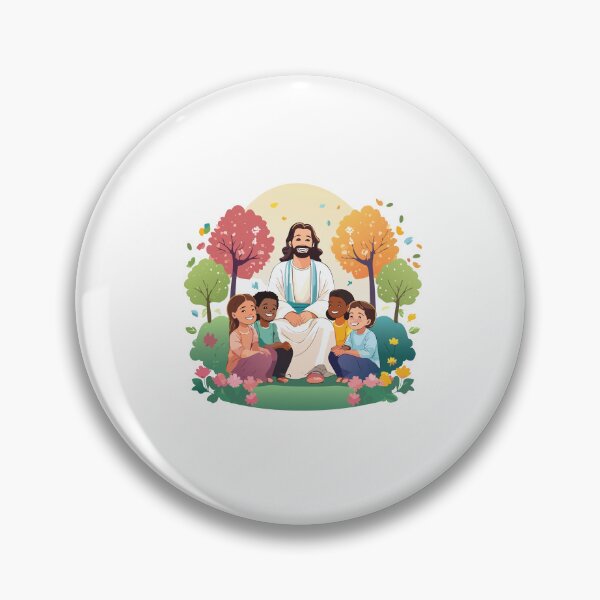 Item preview, Jesus Christ with children Illustration  designed and sold by CrossCrafted.