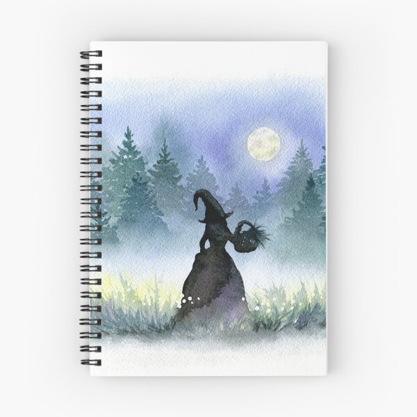 Item preview, Watercolor Witch Gathering Herbs at Full Moon designed and sold by AlicjaCurioseur.