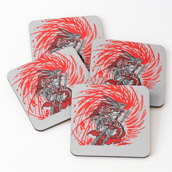 Item preview, red warrior axolotl berserk designed and sold by UrielCalavera.
