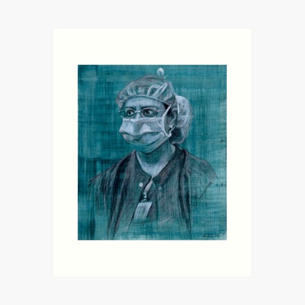 Item preview, Nurse Nish - Drawing by Adelaide Artist Avril Thomas - South Australian Artist designed and sold by AvrilThomasart.