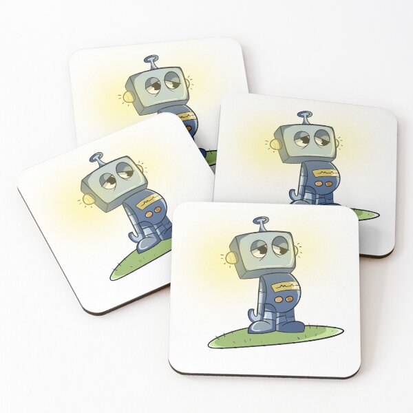 Item preview, Cartoon illustration of a sad robot designed and sold by DimsArtShop.