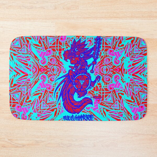 Item preview, Blue Axolotl Warrior with Quetzalcoatl Helmet designed and sold by UrielCalavera.