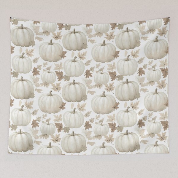 Item preview, VINTAGE AUTUMN PUMPKIN PATTERN with fallen maple leafs Halloween and fall design designed and sold by Jt41.