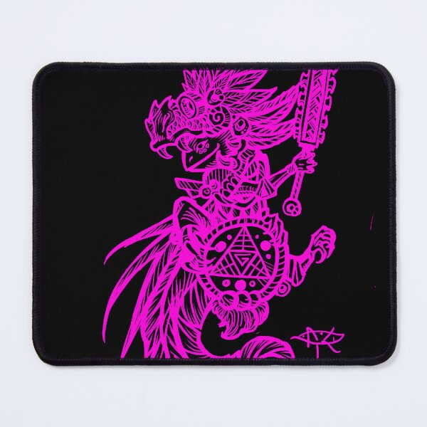 Item preview, Pink Axolotl Warrior with Quetzalcoatl Helmet designed and sold by UrielCalavera.