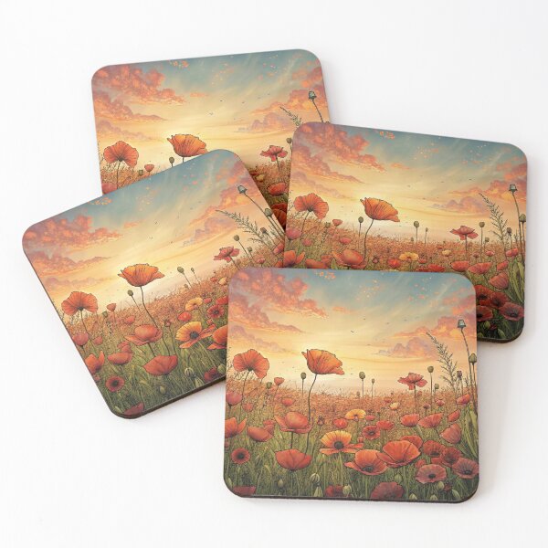Item preview, aesthetic whimsical poppies flower garden meadow designed and sold by rlav123.