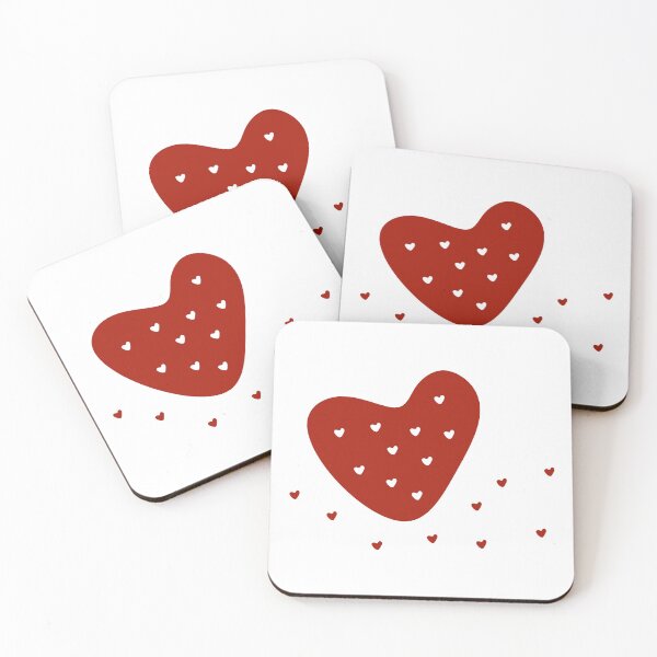 Item preview, A Dance of Tiny Red and White Hearts in Playful Motion, Unique designed and sold by villacreativa.