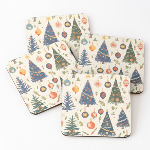 Item preview, Christmas trees and ornaments, Pines and spruces forest - Christmas trees decorations pattern designed and sold by mind-coloring.