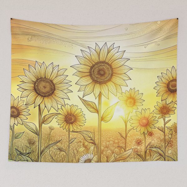 Item preview, aesthetic whimsical sunflower flower garden meadow designed and sold by rlav123.