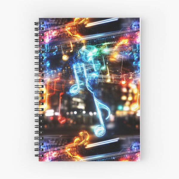 Item preview, Neon Symphony – Glowing Notes in Motion designed and sold by GabbyKI261.