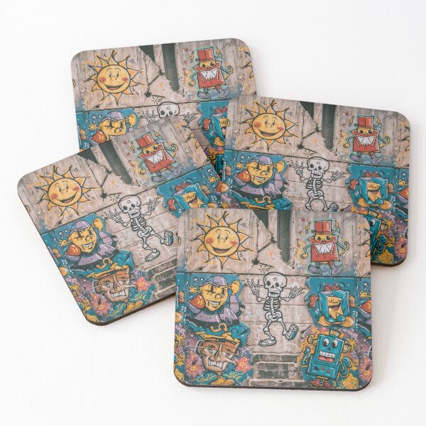 Item preview, Graffiti with funny street art cartoon characters designed and sold by patterncrow.