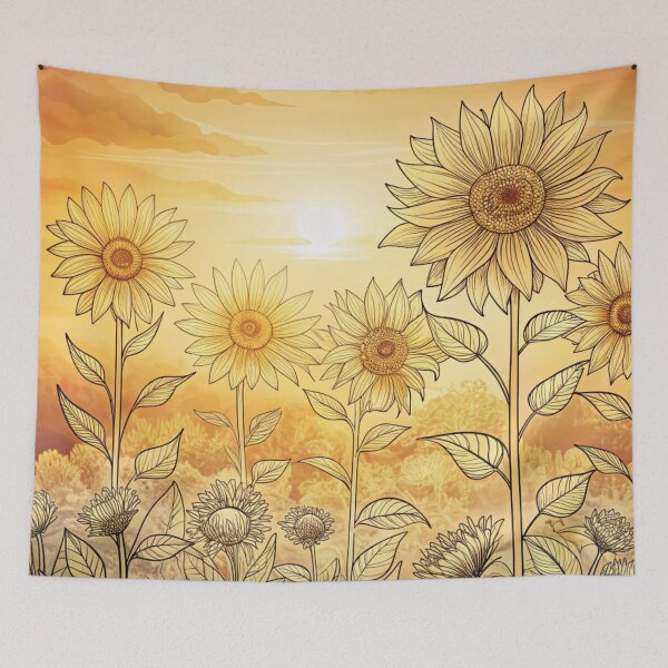 Item preview, aesthetic whimsical sunflower flower garden meadow designed and sold by rlav123.
