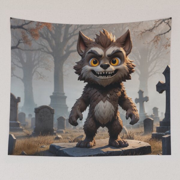 Item preview, scary werewolf in the cemetery designed and sold by Mauswohn.