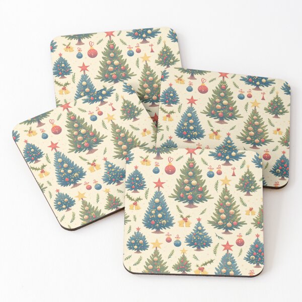 Item preview, Christmas trees and ornaments, Pines and spruces forest - Christmas trees decorations pattern designed and sold by mind-coloring.