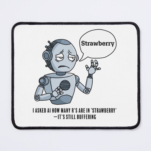 Item preview, AI Confusion: How Many R's in 'Strawberry'? designed and sold by Code Monkeys.