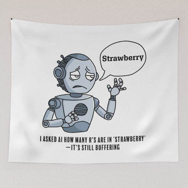 Item preview, AI Confusion: How Many R's in 'Strawberry'? designed and sold by Code  Monkeys.