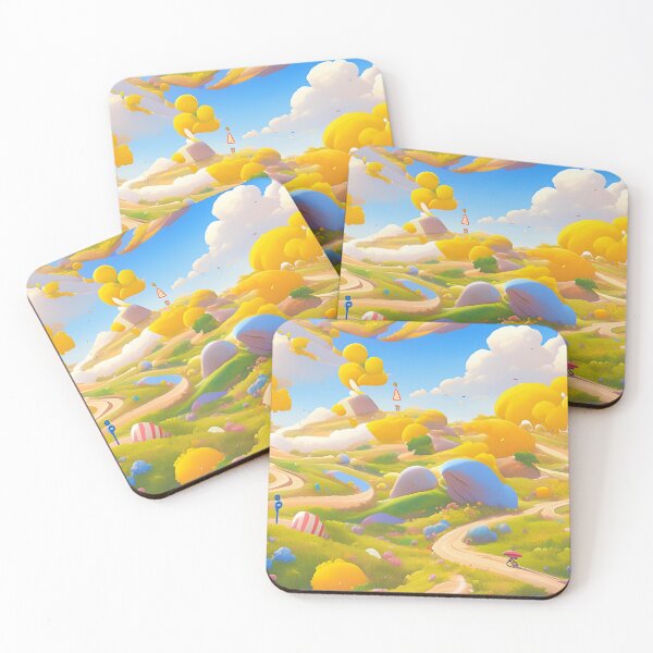 Item preview, Road on a hill, yellow, pattern designed and sold by mind-coloring.