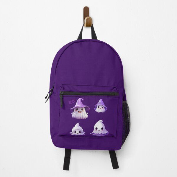 Item preview, Kawaii Halloween Ghosts in Purple Witch Hat Set designed and sold by KawaiiArtStyle.