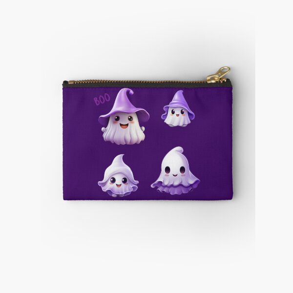Item preview, Kawaii Halloween Ghosts in Purple Witch Hat Set designed and sold by KawaiiArtStyle.