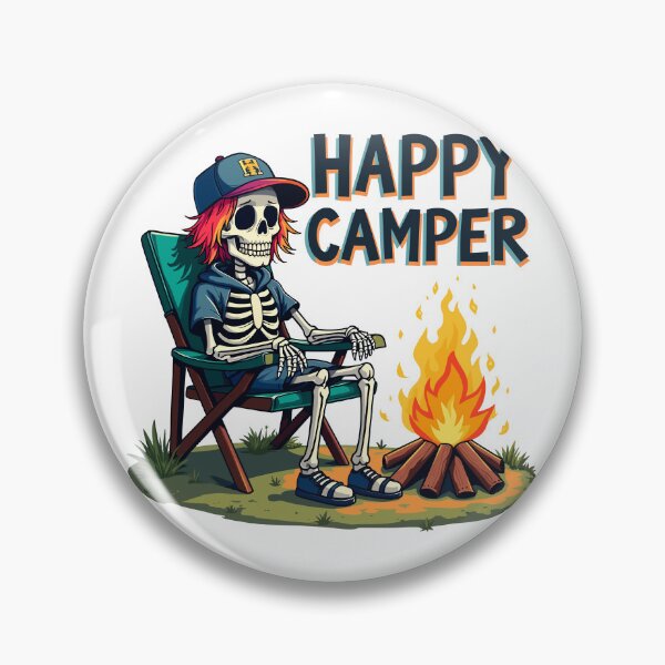 Item preview, Skeleton Happy Camper by the Fire Halloween designed and sold by Quirky Shirts.