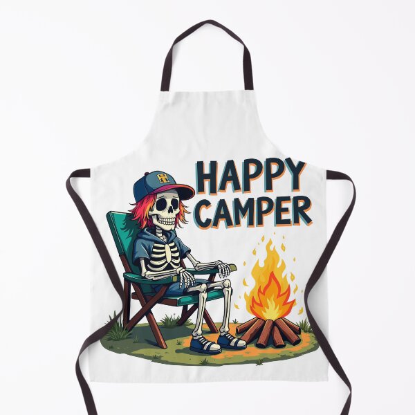 Item preview, Skeleton Happy Camper by the Fire Halloween designed and sold by Quirky Shirts.